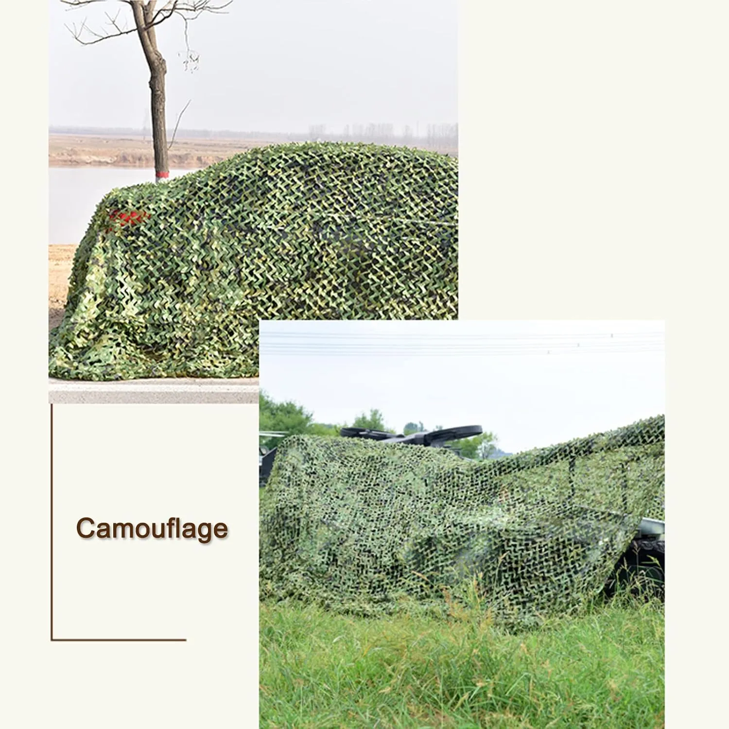 Outdoor Encryption Camo Netting,Woodland Camouflage Netting,Custom Army Blinds Nets,Camouflage Tarp,Military Nets,for Camping,Decoration,Sunshade,Theme Party,with Mesh Backing