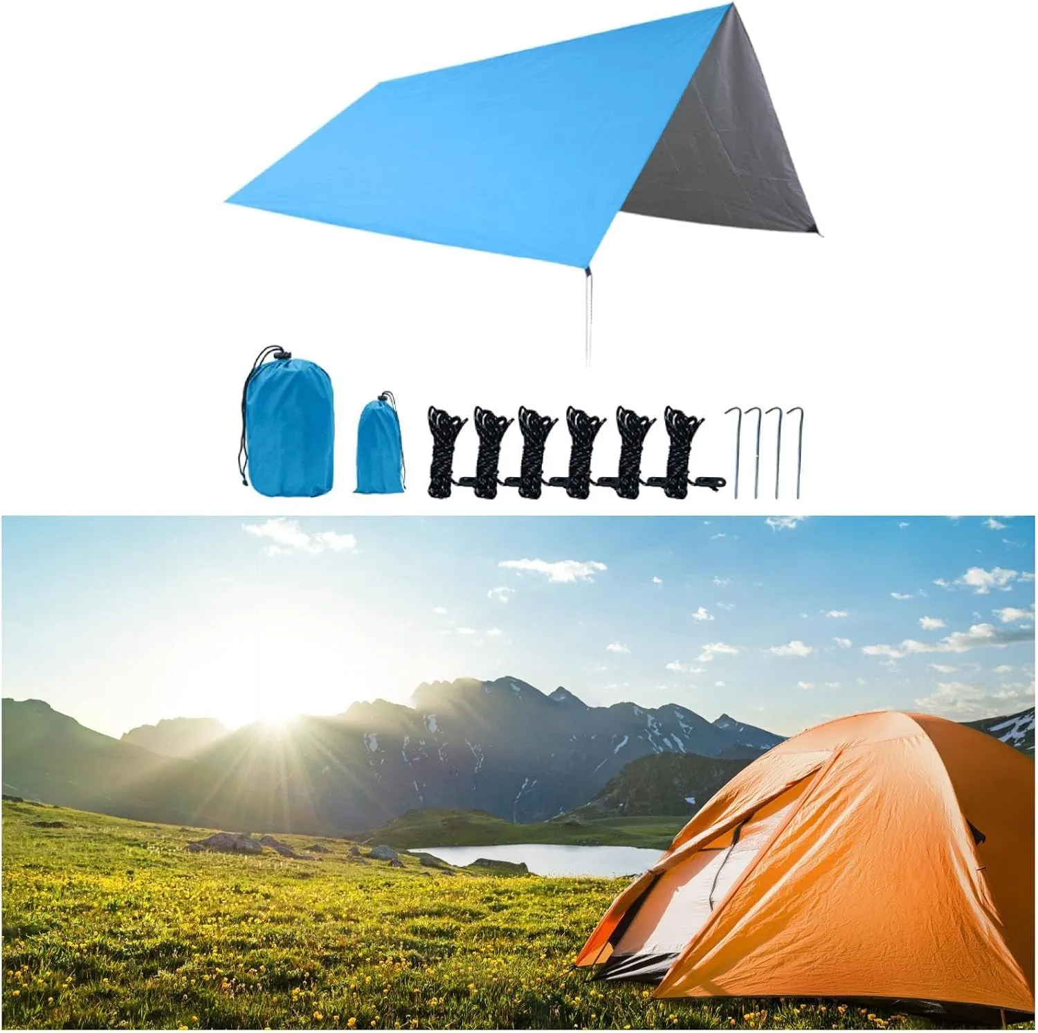 Outdoor Hammock Canopy for Camping and Travel, Blue