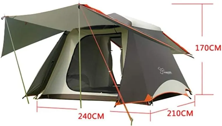 Outdoor Privacy Tent Super Large Automatic Tent Camping Pergola Family Camping Outdoor Fishing Leisure Quick-Opening Tent Sunshade and Rainproof (A A)