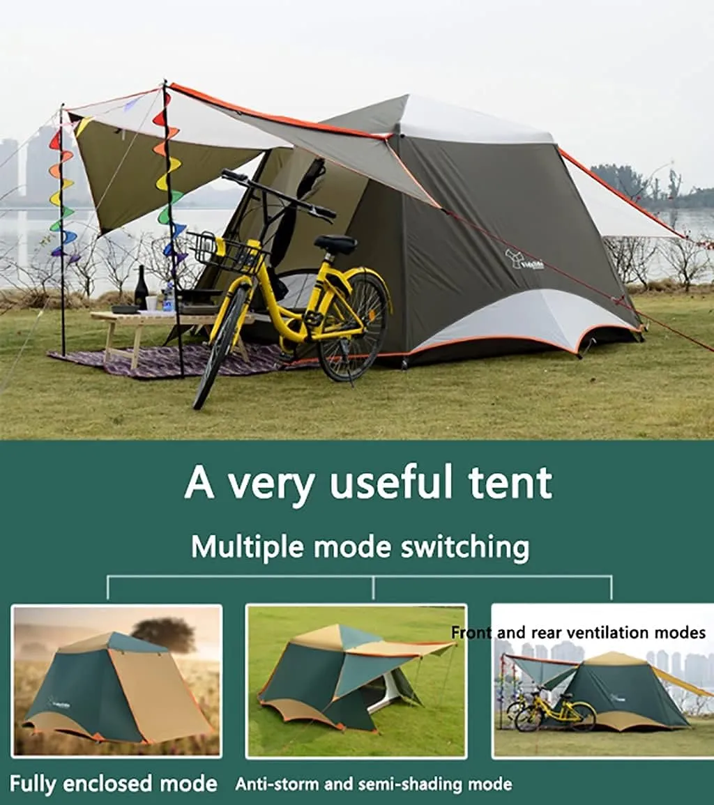 Outdoor Privacy Tent Super Large Automatic Tent Camping Pergola Family Camping Outdoor Fishing Leisure Quick-Opening Tent Sunshade and Rainproof (A A)