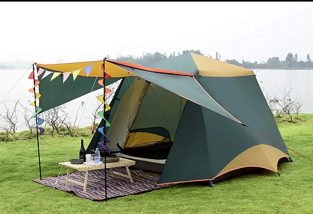 Outdoor Privacy Tent Super Large Automatic Tent Camping Pergola Family Camping Outdoor Fishing Leisure Quick-Opening Tent Sunshade and Rainproof (A A)