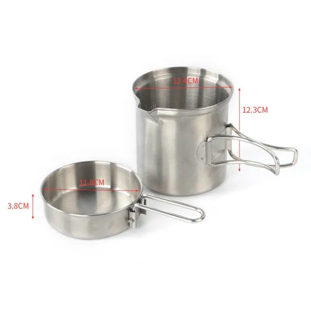 Outdoor Stainless Steel Windproof Stove Portable Camping Roast Stove Set, Specification:Stove Set Wood Stove