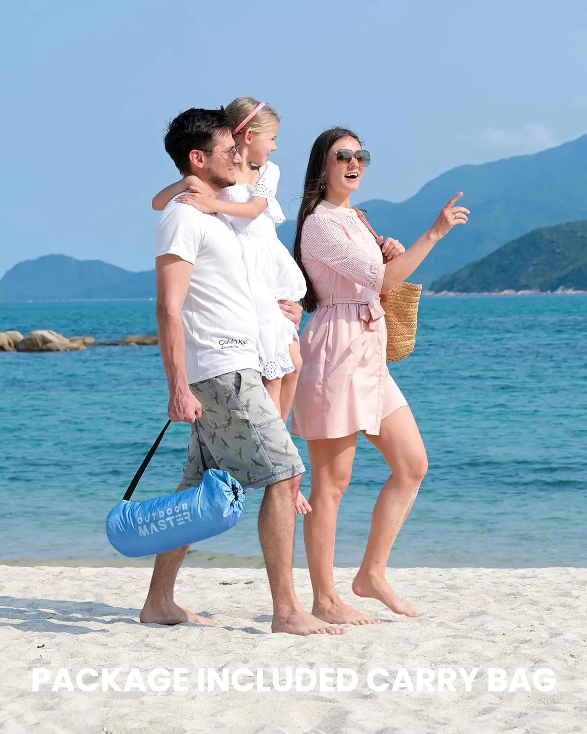 OutdoorMaster Beach Tent for 3/4 Person - Easy Setup Sun Shade Shelter, Portable Beach Shade Sun Canopy with UPF 50  UV Protection, Removable Skylight Family Size
