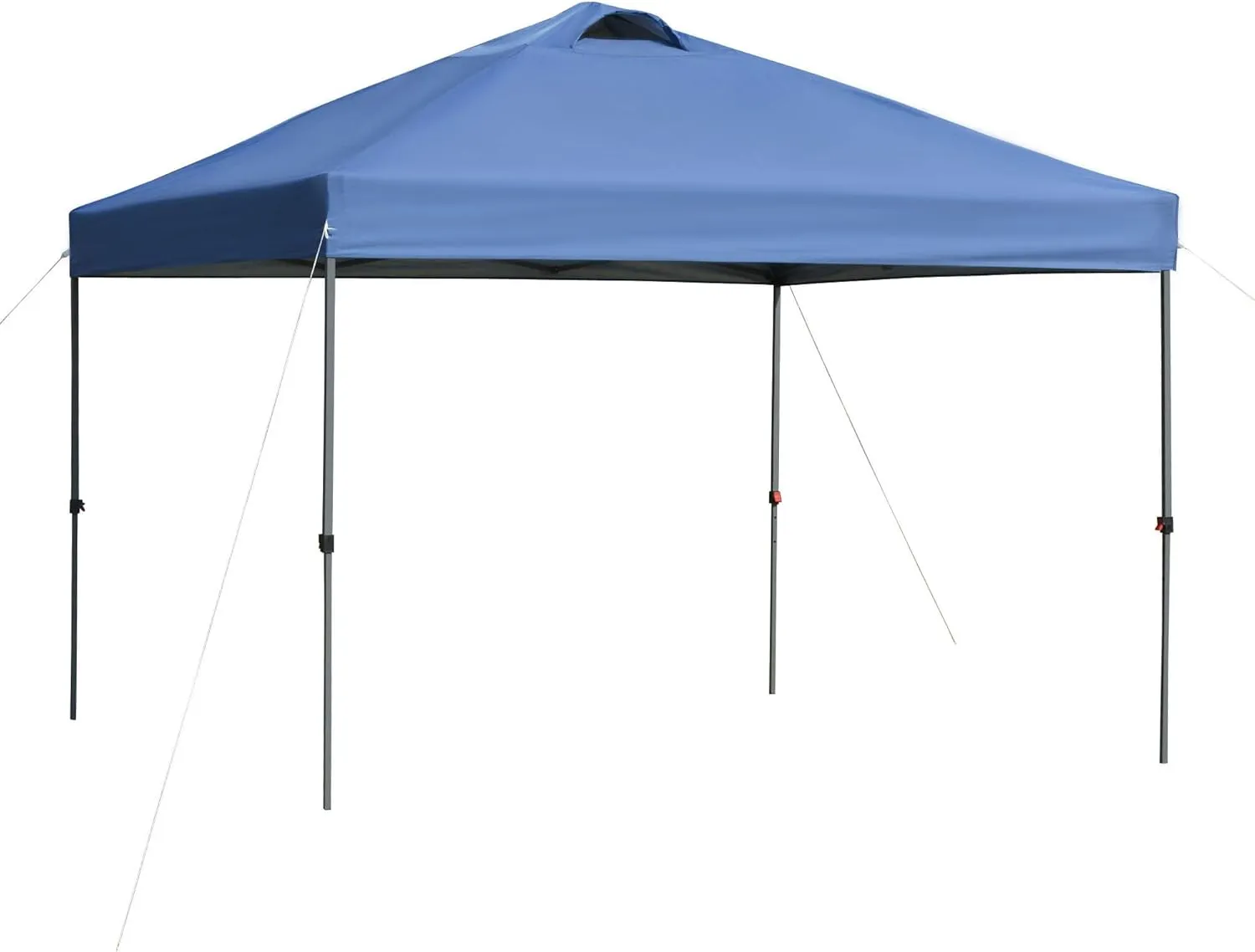 Outsunny 10' x 10' Pop Up Canopy Tent, Instant Sun Shelter with 3-Level Adjustable Height, Top Vents and Wheeled Carry Bag for Outdoor, Garden, Patio, Blue