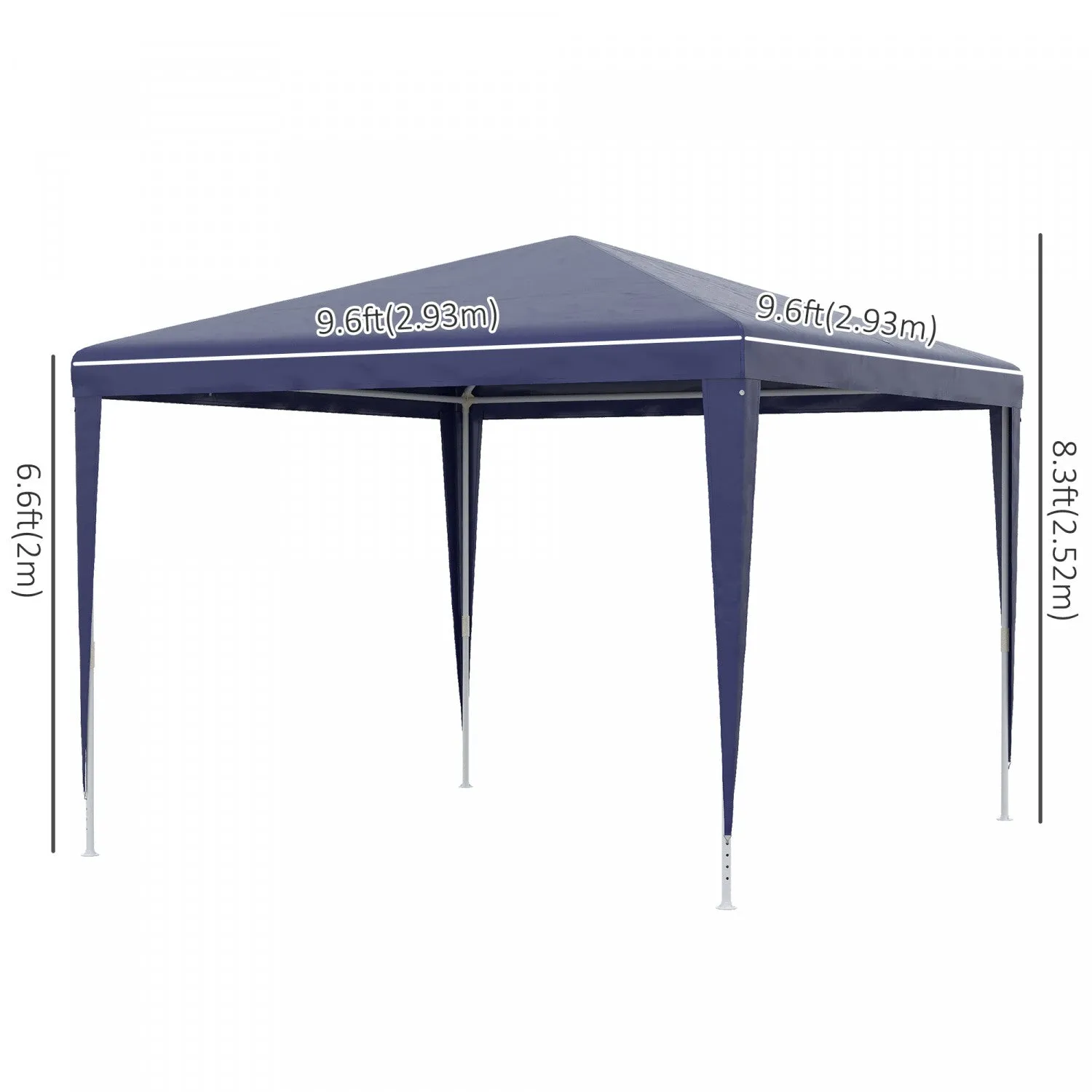 Outsunny 10x10ft Party Tent Portable Gazebo, Folding Garden Canopy Event Shelter Outdoor Sunshade Da|Outsunny 10x10pi Tente De Fete Portable Gazebo, Auvent De Jardin Pliant Abri D'evenement Parasol D'e