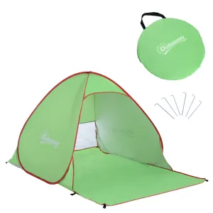 Outsunny 2-3 Person Pop up Tent Beach Tent Hiking UV 30  Protection Patio Sun Shelter (Green)