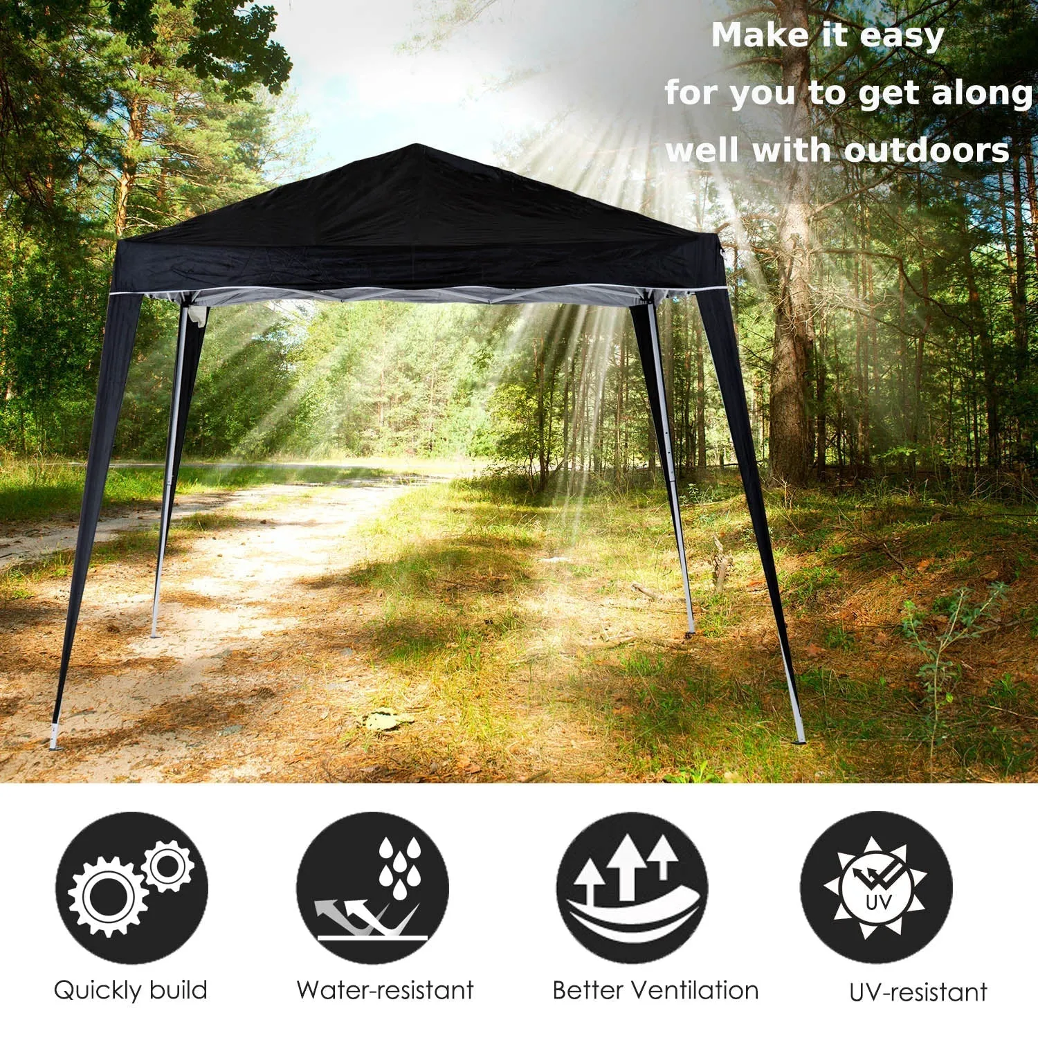 Outsunny 2.5 x 2.5M Slant Leg Pop Up Gazebo with Carry Bag