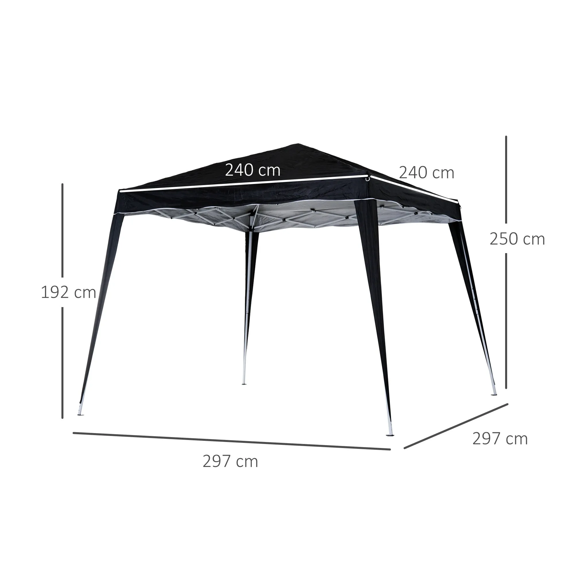 Outsunny 2.5 x 2.5M Slant Leg Pop Up Gazebo with Carry Bag
