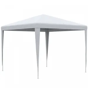 Outsunny 9' X 9' Party Tent Portable Gazebo Canopy For Weddings Parties Outdoor Sunshade With Dresse|Outsunny Tonnelle De Tente De Fete Portable 9' X 9' Avec Pieds, Blanc