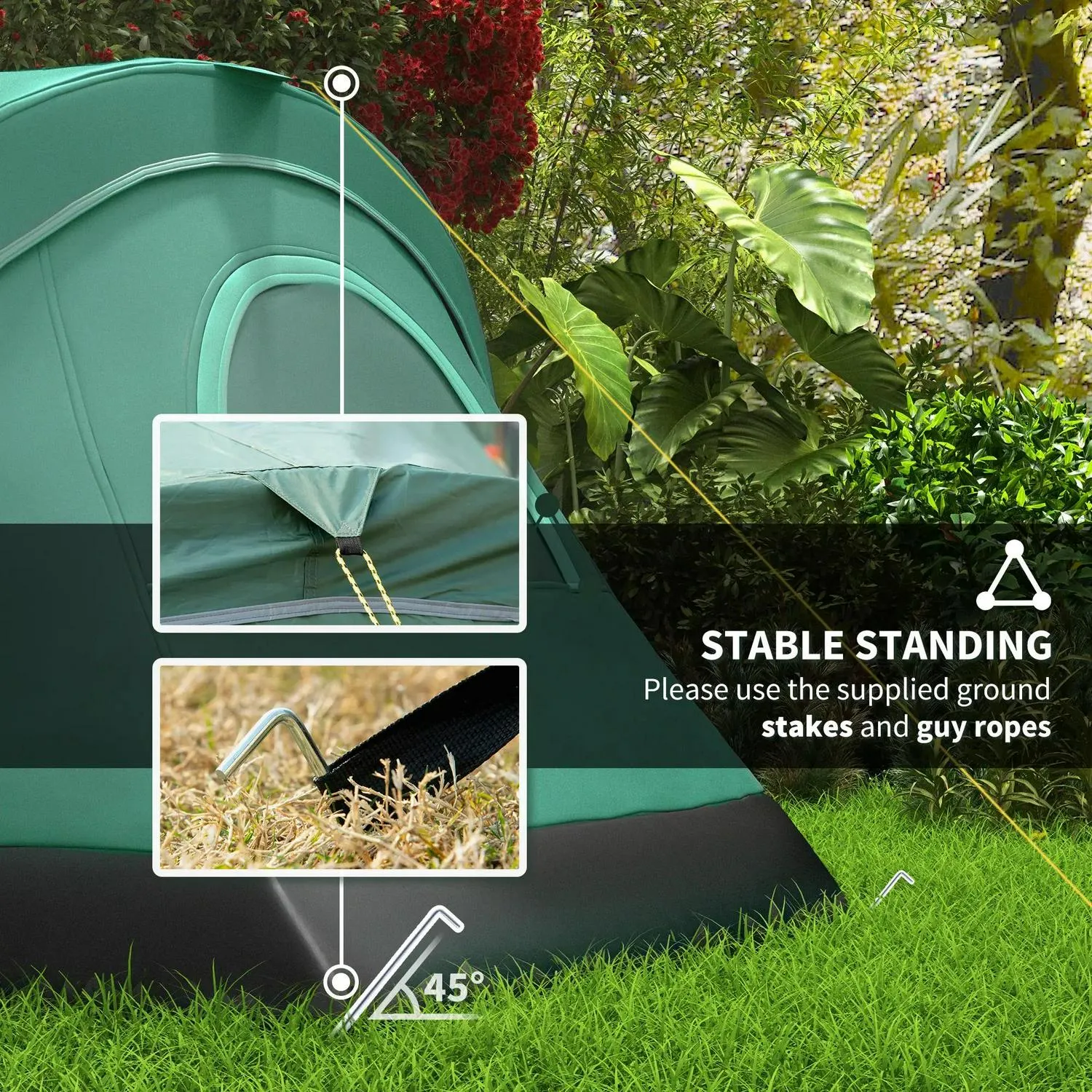 Outsunny Dome Resistant 5-6 UV Spring deal Green Camping Protection - Hiking Tent VIP-only deal Tunnel Man 3000mm Water Shelter Dark