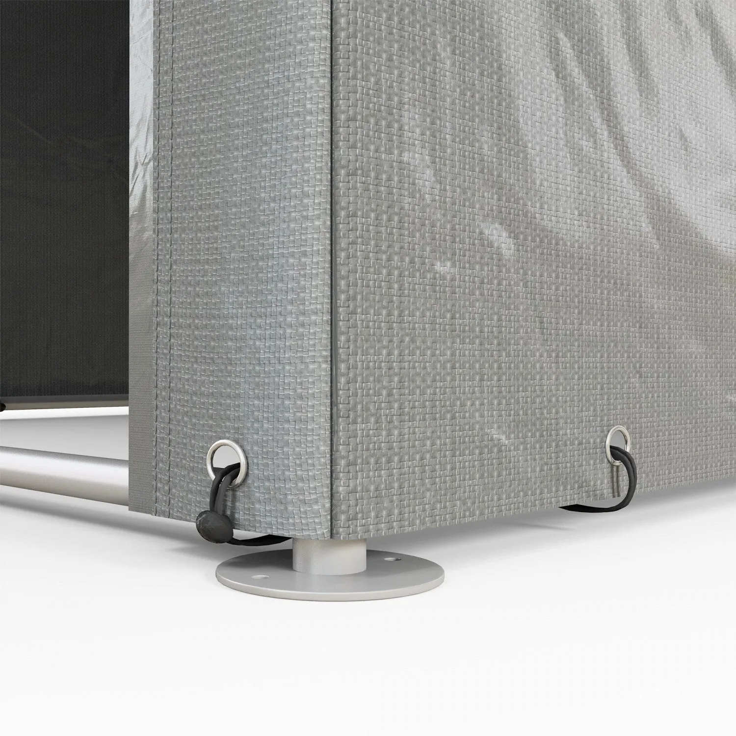 Outsunny Storage Tent, Portable Outdoor Shed With Large Door, Light Grey