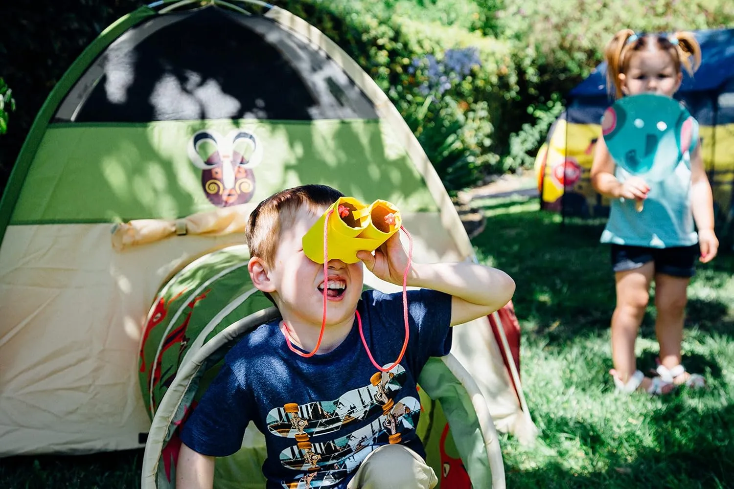 Pacific Play Tents 20435 Kids Safari Fun Dome Tent Crawl Tunnel Combo Indoor / Outdoor Fun,Multicolor