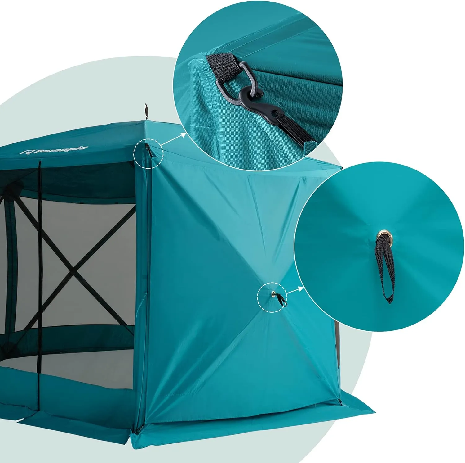 PAMAPIC Wind Screen Panel, Weatherproof, UV Proof and Waterproof Screen Tent Wind Panels (3 Pack)-Green