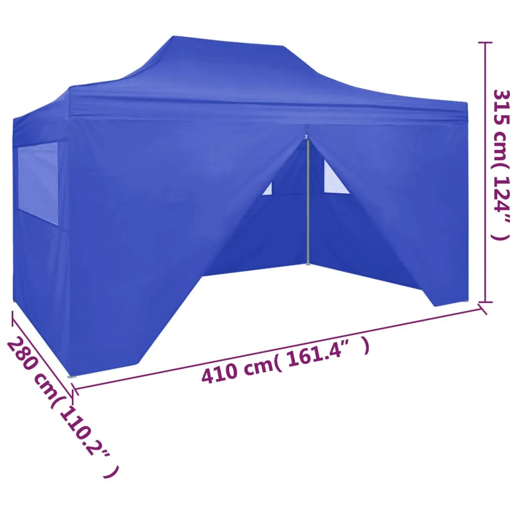 Party Tent Outdoor Canopy Folding Patio Gazebo with 4 Sidewalls Steel