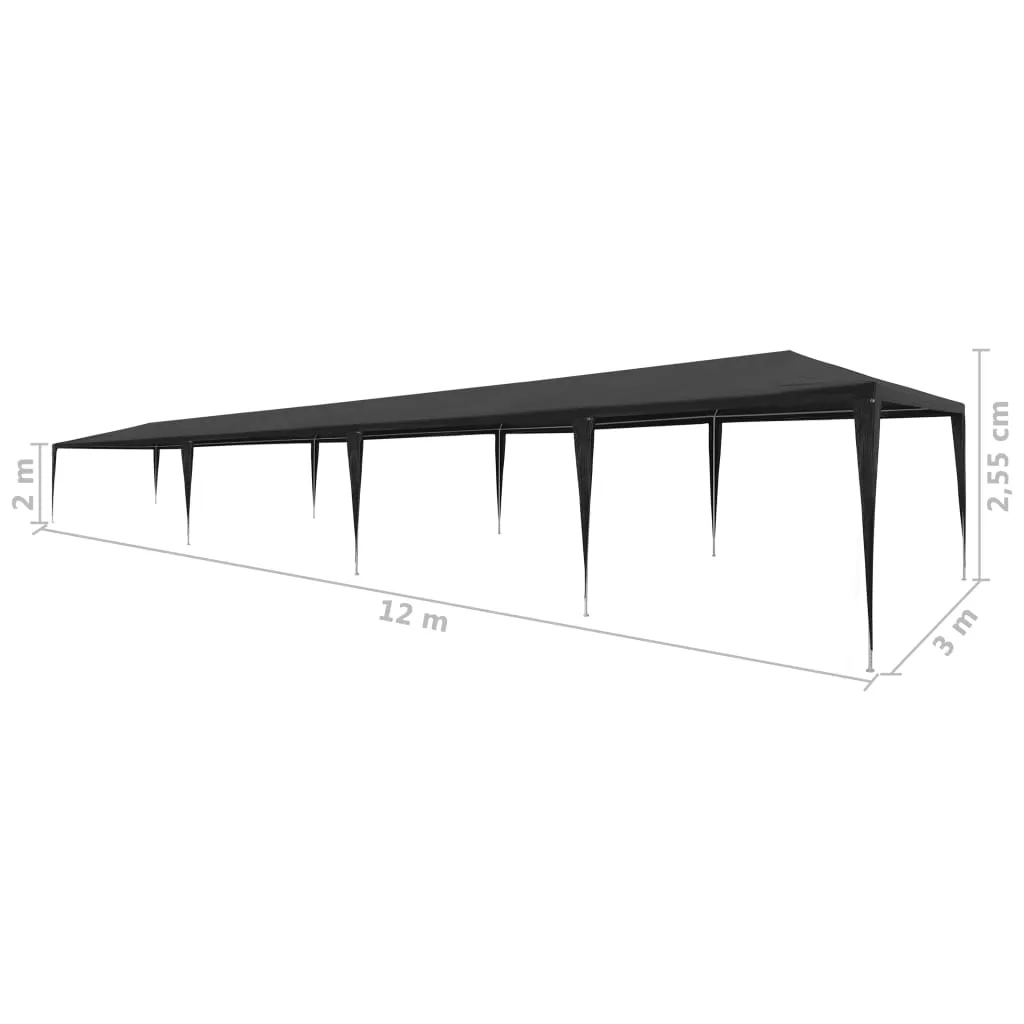Party Tent Outdoor Canopy Tent Patio Gazebo Marquee Shade PE Anthracite