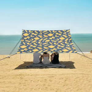 Pasta and Macaroni Beach Canopy Tent Anti-UV & Wind Resistant, Camping Sun Shelter Easy Setup Portable,Outdoor Shade Tents with Sandbags,Sand Shovels,Ground Pegs & Stability Poles