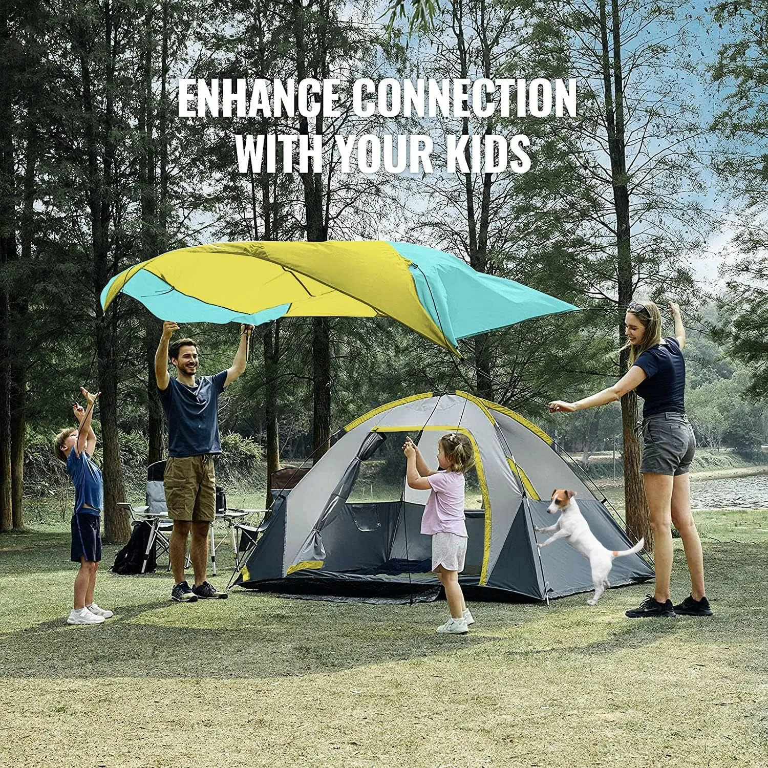 Person Camping Tent, Outdoor Family Tent with Removable Rainfly for Backpacking, Hiking, Windproof and Waterproof Dome Tent for Comfortable Trip, Easy Set Up