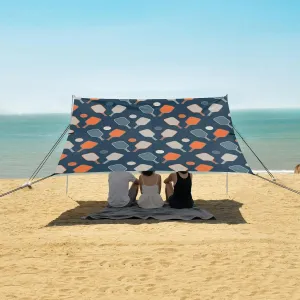 Pickleball Game Seamless Pattern Beach Canopy Tent Anti-UV & Wind Resistant, Camping Sun Shelter Easy Setup Portable,Outdoor Shade Tents with Sandbags,Sand Shovels,Ground Pegs & Stability Poles