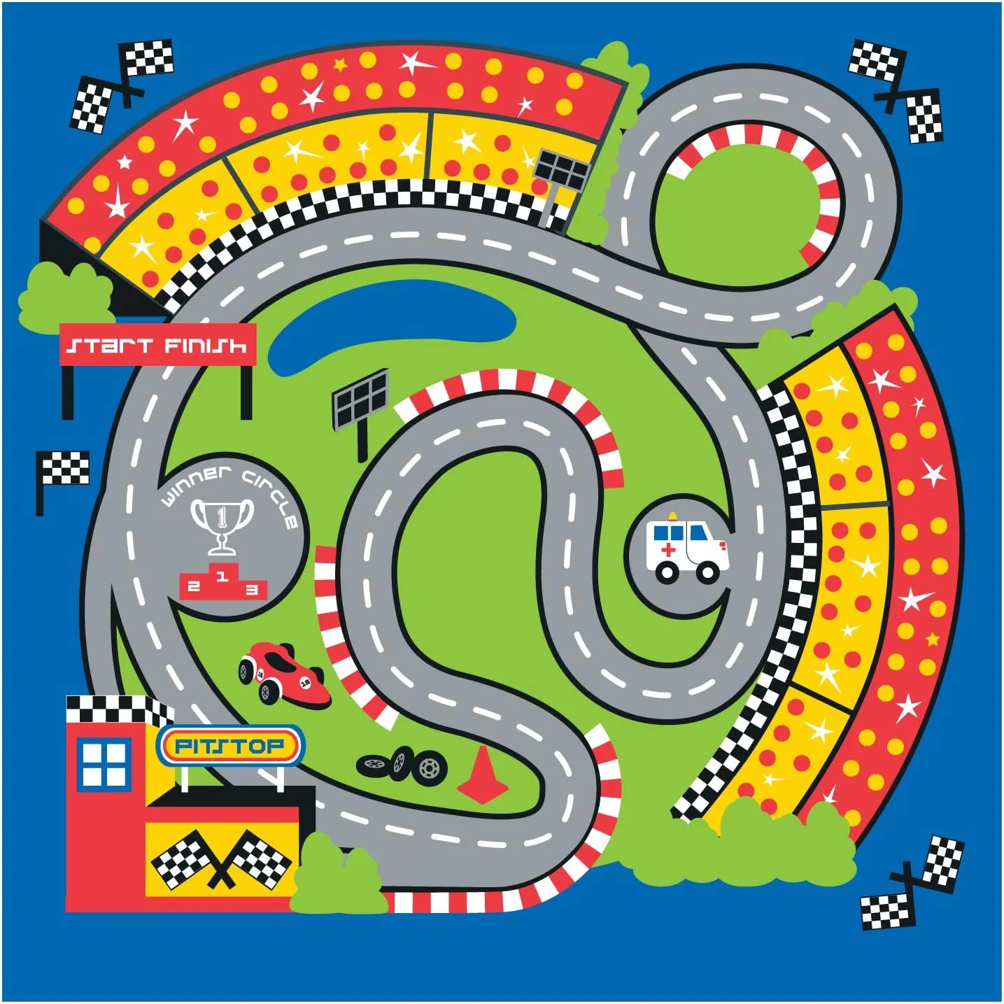 Pit Stop Tent with Race Mat Playhouse Fun2Give, Front & Back Doors, Spacious Interior, Pretend Play, Toddlers & Kids Ages 3 