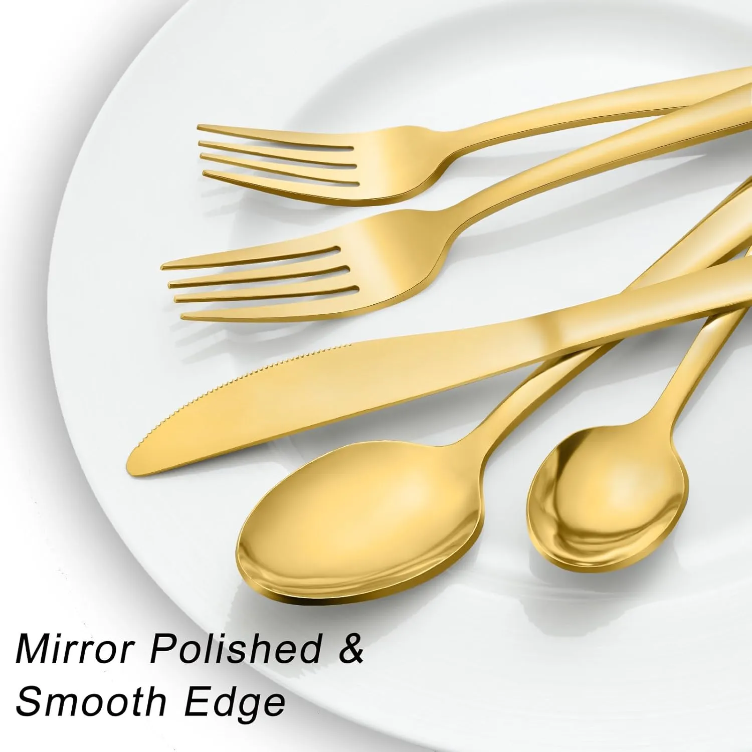 Pleafind 72-Pieces Gold Silverware Sets for 12, Flatware Set with Steak Knives, Stainless Steel Cutlery Set, Include Forks Spoons and Knives Set, Dishwasher Safe Utensil Sets for Home Restaurant