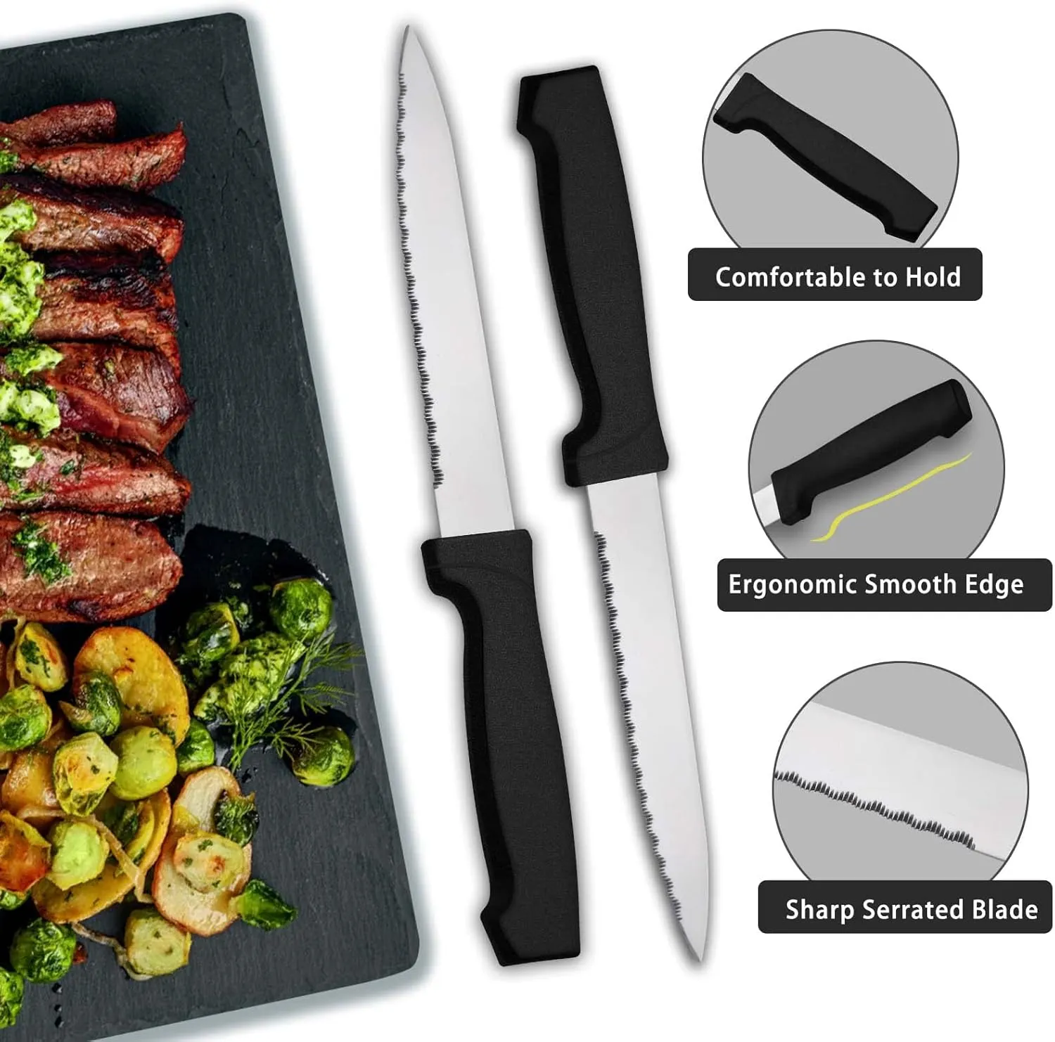 Pleafind 72-Pieces Silverware Set for 12, Flatware Set with Steak Knives, Stainless Steel Cutlery Set, Include Forks Spoons and Knives Set, Dishwasher Safe Utensil Sets for Home Restaurant