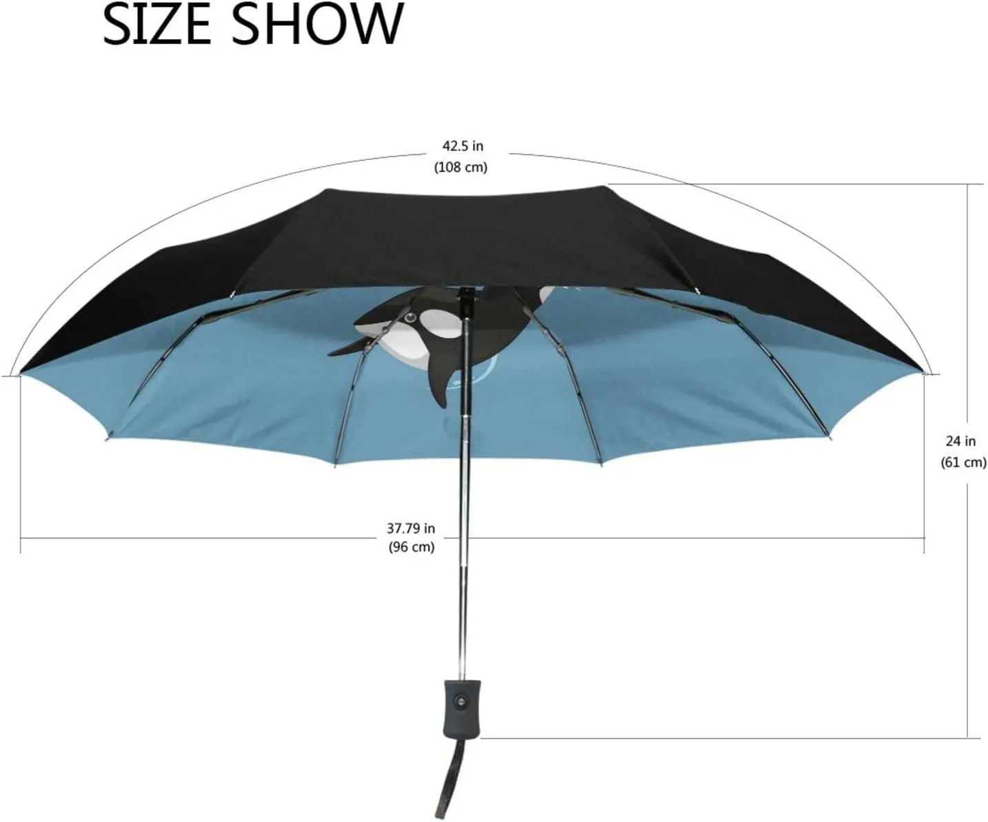 Poeticcity Automatic Folding UPF 50  Anti-UV Rain Umbrella, Auto Open/Close 3 Folds Sun Parasol Canopy Windproof Compact Travel Umbrella