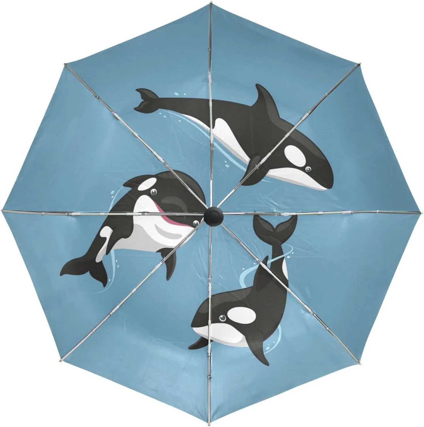 Poeticcity Automatic Folding UPF 50  Anti-UV Rain Umbrella, Auto Open/Close 3 Folds Sun Parasol Canopy Windproof Compact Travel Umbrella