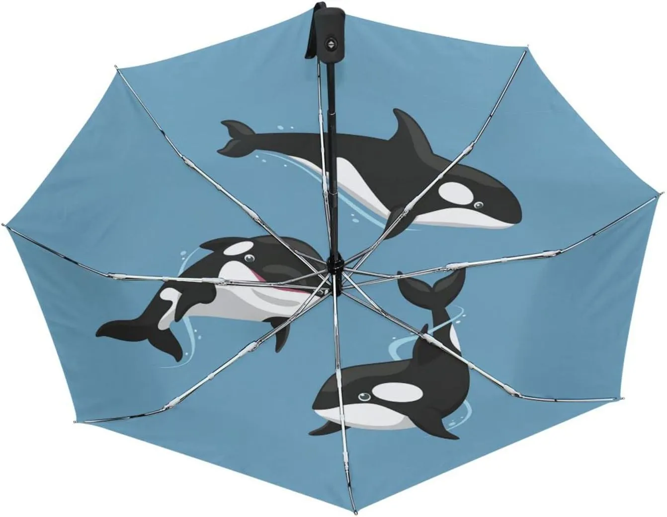 Poeticcity Automatic Folding UPF 50  Anti-UV Rain Umbrella, Auto Open/Close 3 Folds Sun Parasol Canopy Windproof Compact Travel Umbrella