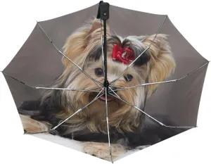 Poeticcity Automatic Folding UPF 50  Anti-UV Rain Umbrella, Auto Open/Close 3 Folds Sun Parasol Canopy Windproof Compact Travel Umbrella