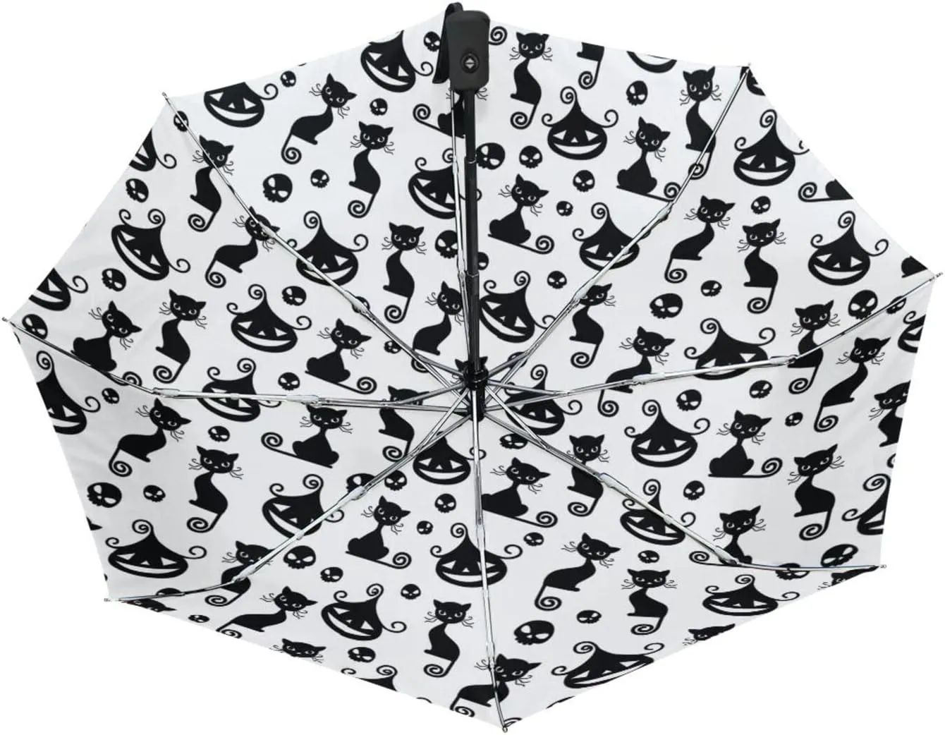 Poeticcity Automatic Folding UPF 50  Anti-UV Rain Umbrella, Auto Open/Close 3 Folds Sun Parasol Canopy Windproof Compact Travel Umbrella