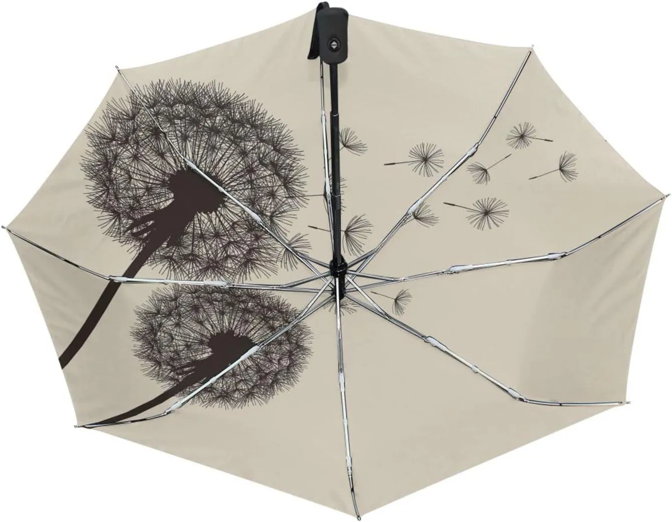 Poeticcity Automatic Folding UPF 50  Anti-UV Rain Umbrella, Auto Open/Close 3 Folds Sun Parasol Canopy Windproof Compact Travel Umbrella