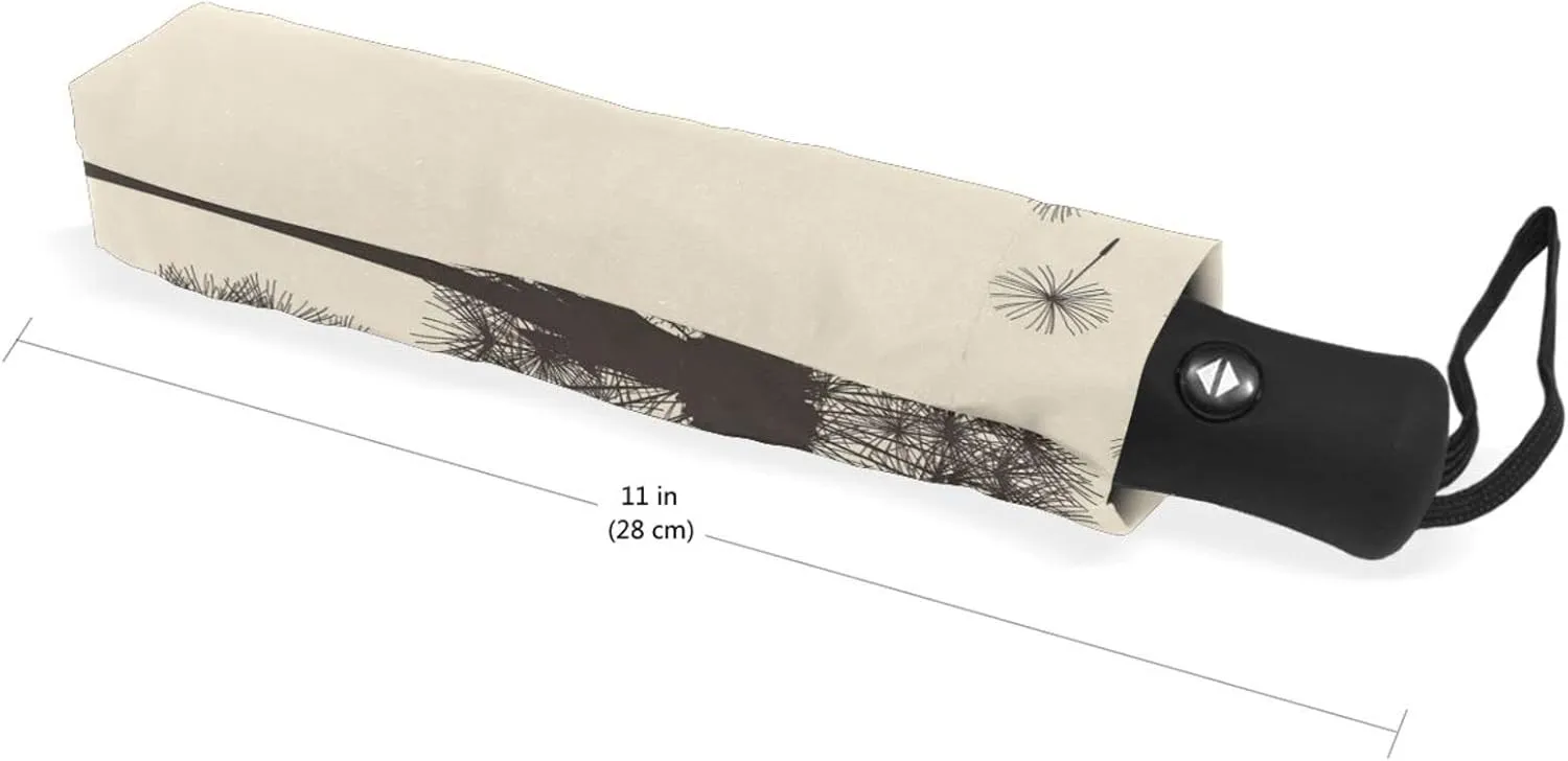 Poeticcity Automatic Folding UPF 50  Anti-UV Rain Umbrella, Auto Open/Close 3 Folds Sun Parasol Canopy Windproof Compact Travel Umbrella