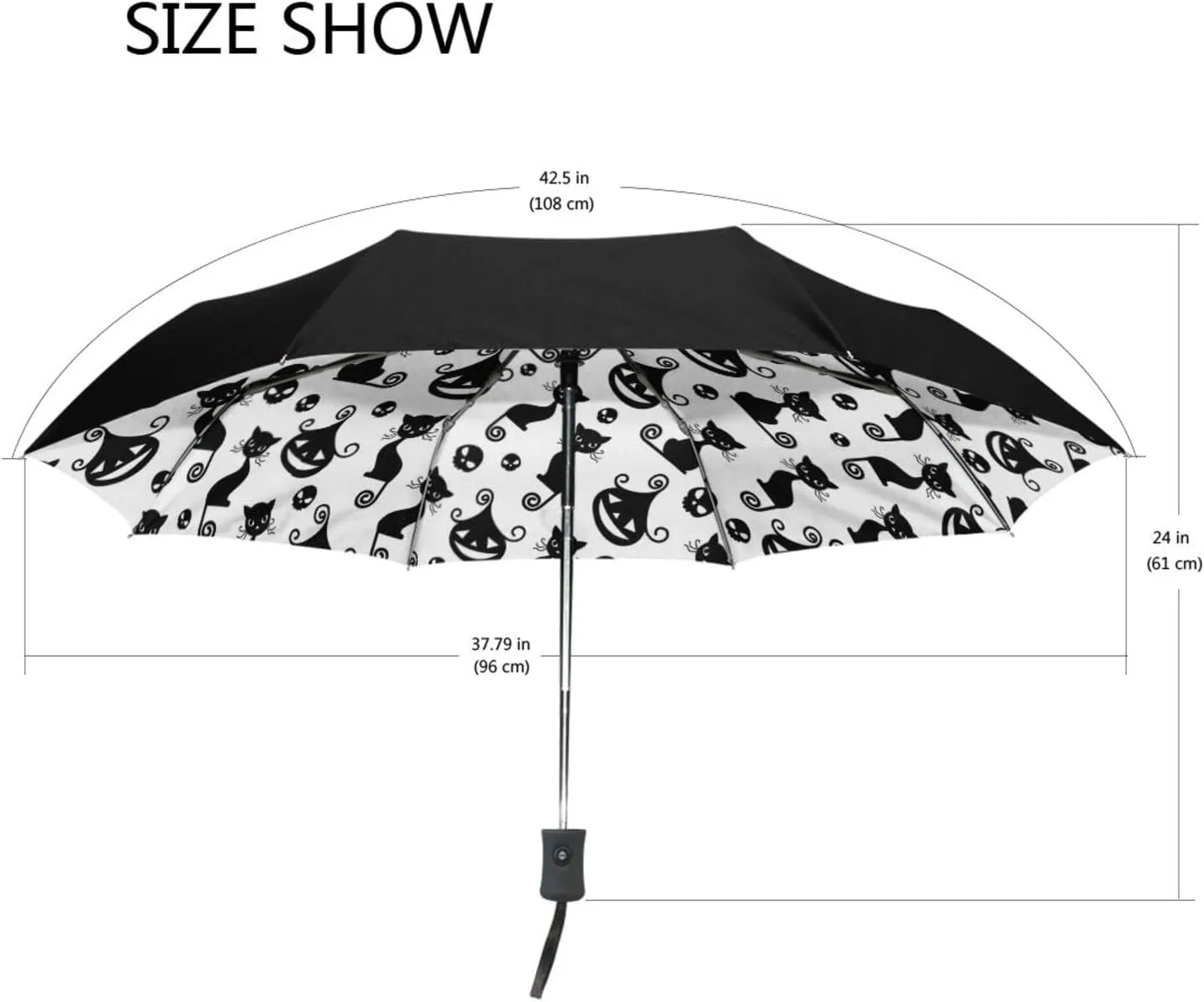 Poeticcity Automatic Folding UPF 50  Anti-UV Rain Umbrella, Auto Open/Close 3 Folds Sun Parasol Canopy Windproof Compact Travel Umbrella