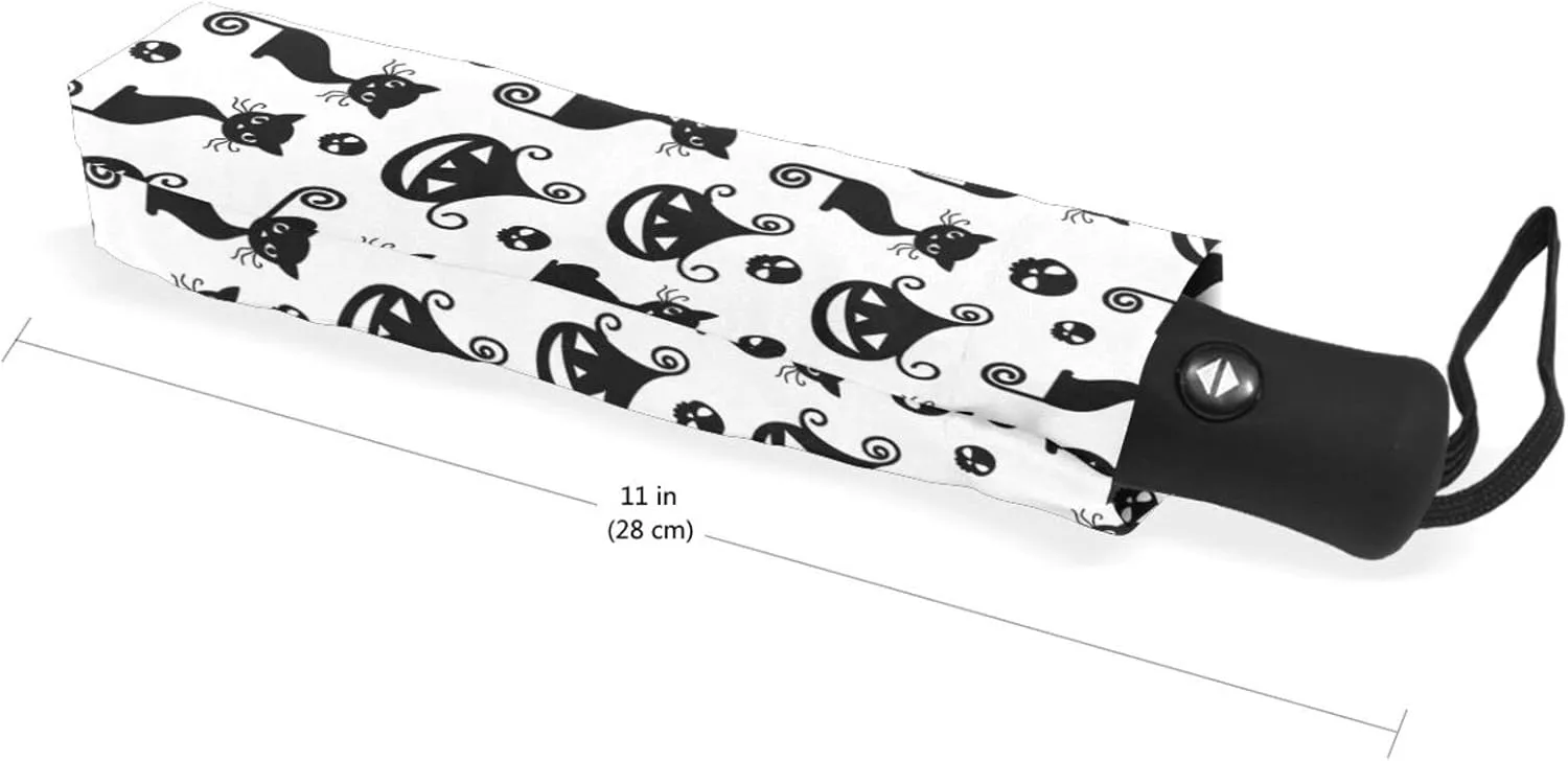 Poeticcity Automatic Folding UPF 50  Anti-UV Rain Umbrella, Auto Open/Close 3 Folds Sun Parasol Canopy Windproof Compact Travel Umbrella
