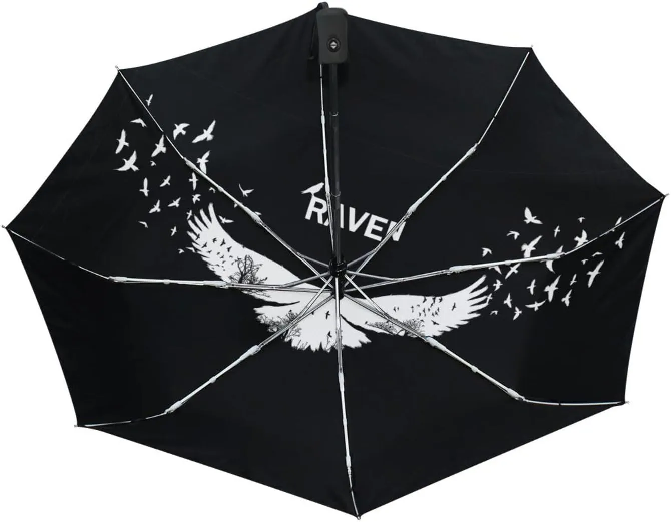 Poeticcity Automatic Folding UPF 50  Anti-UV Rain Umbrella, Auto Open/Close 3 Folds Sun Parasol Canopy Windproof Compact Travel Umbrella