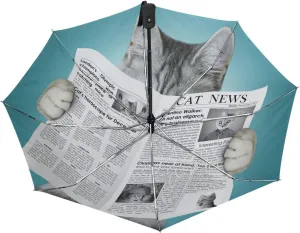 Poeticcity Automatic Folding UPF 50  Anti-UV Rain Umbrella, Auto Open/Close 3 Folds Sun Parasol Canopy Windproof Compact Travel Umbrella