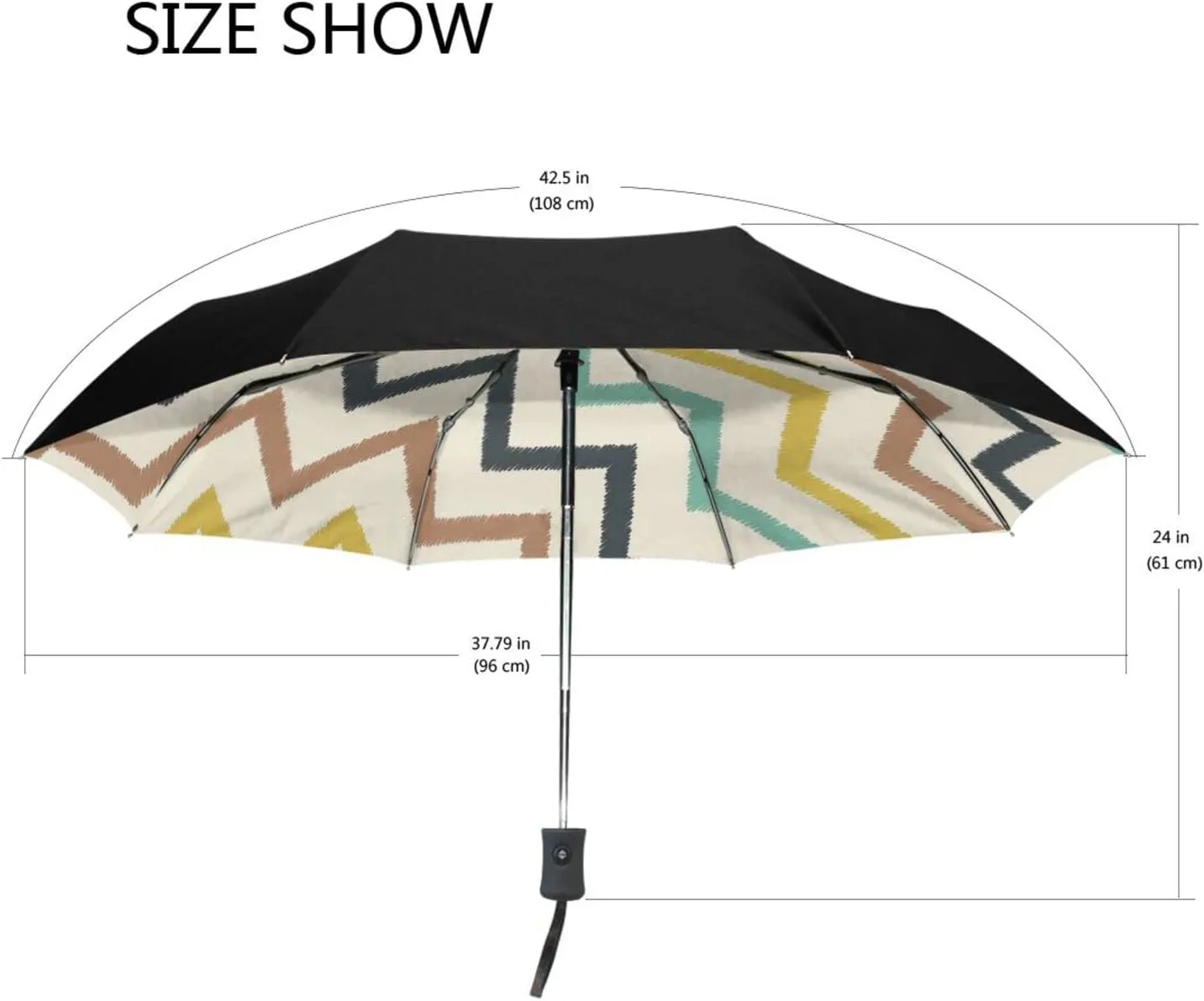 Poeticcity Automatic Folding UPF 50  Anti-UV Rain Umbrella, Auto Open/Close 3 Folds Sun Parasol Canopy Windproof Compact Travel Umbrella