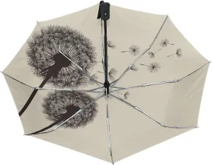 Poeticcity Automatic Folding UPF 50  Anti-UV Rain Umbrella, Auto Open/Close 3 Folds Sun Parasol Canopy Windproof Compact Travel Umbrella