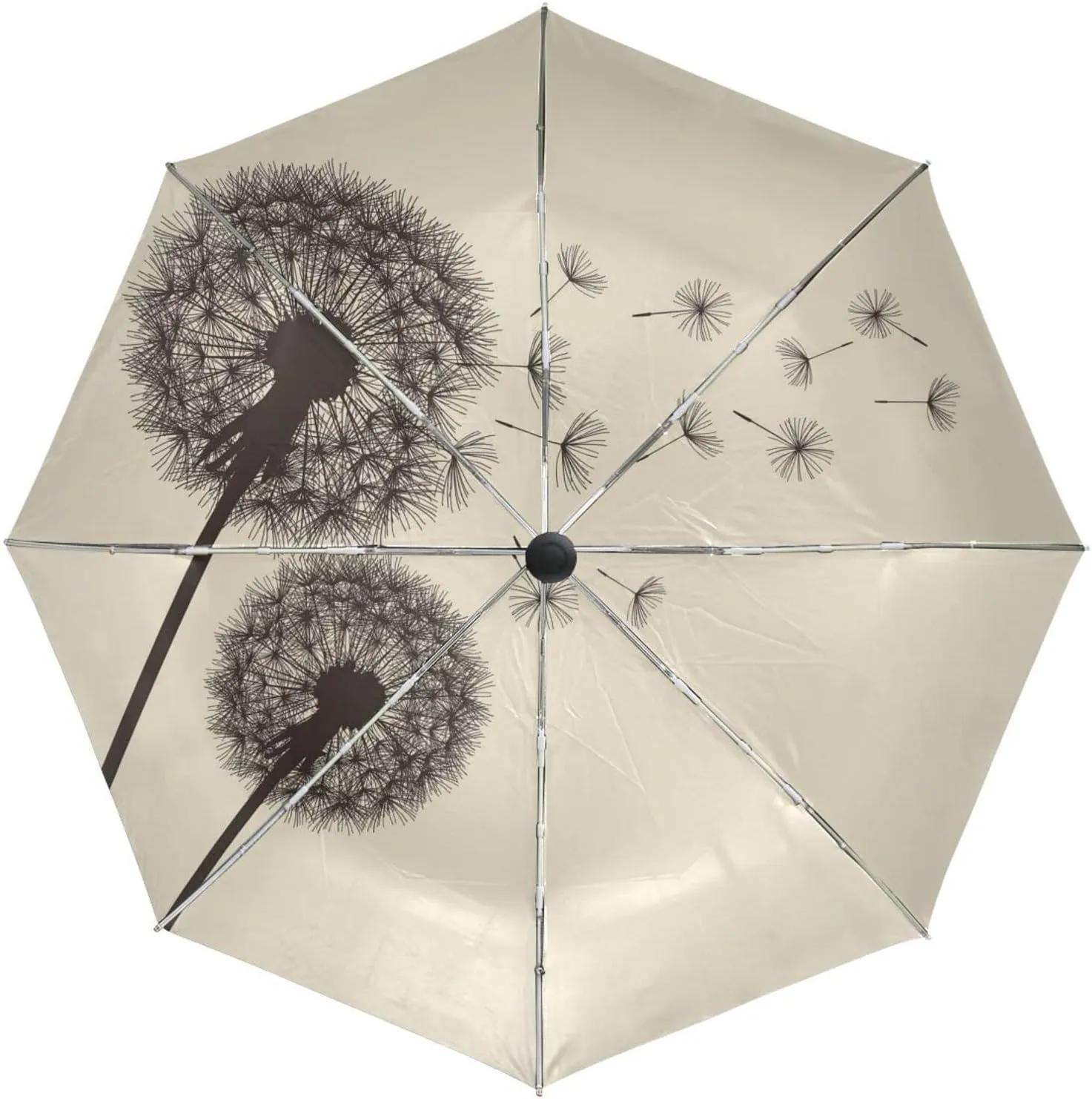 Poeticcity Automatic Folding UPF 50  Anti-UV Rain Umbrella, Auto Open/Close 3 Folds Sun Parasol Canopy Windproof Compact Travel Umbrella