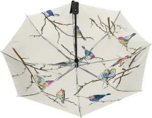 Poeticcity Automatic Folding UPF 50  Anti-UV Rain Umbrella, Auto Open/Close 3 Folds Sun Parasol Canopy Windproof Compact Travel Umbrella