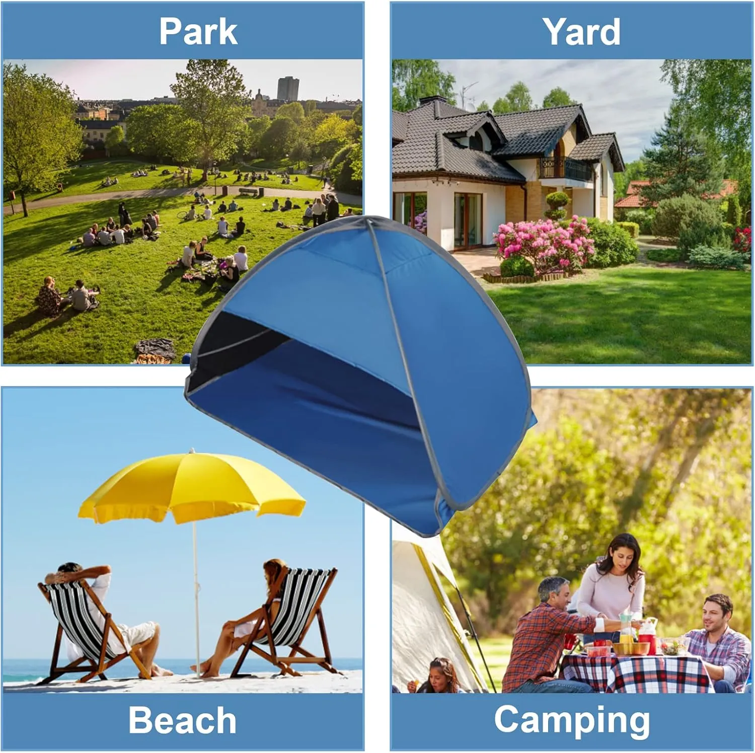 Pop Up Beach Sun Tent, 1 Person, Blue, 31.51 x 19.69 x 21.65 Inches, Sun Shelter, Sun Protection, Beach