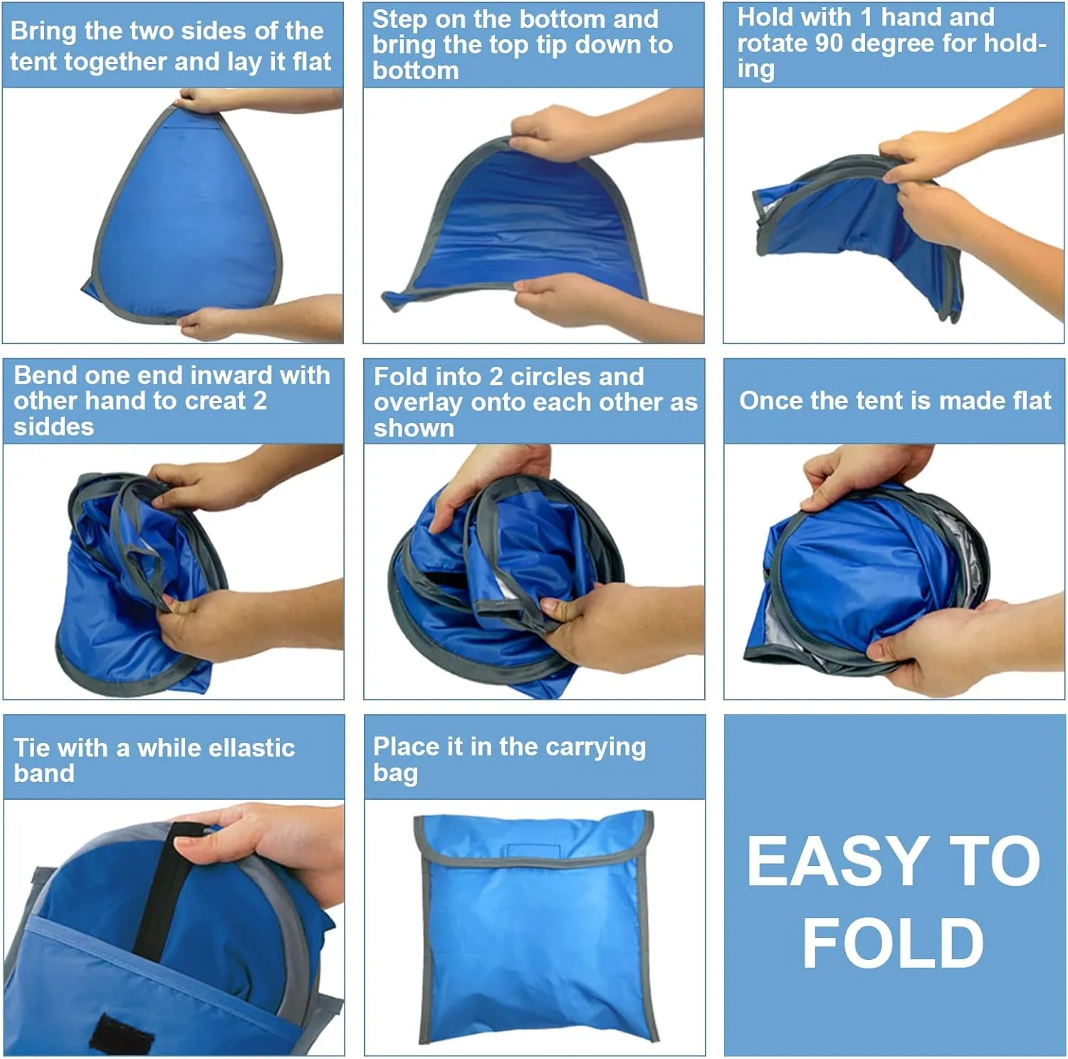 Pop Up Beach Sun Tent, 1 Person, Blue, 31.51 x 19.69 x 21.65 Inches, Sun Shelter, Sun Protection, Beach