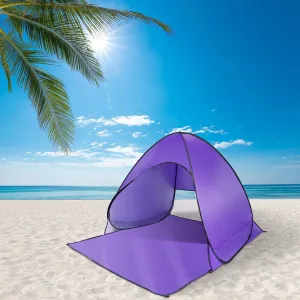 Pop Up Beach Tent Sun Shade Shelter Anti-UV Automatic Waterproof Tent Canopy for 2/3 Man w/Net Window Storage Bag for Outdoor Beach Camping Fishing Park Lake