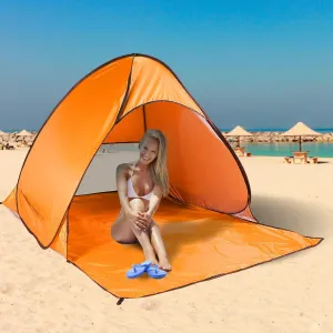 Pop Up Beach Tent Sun Shade Shelter Anti-UV Automatic Waterproof Tent Canopy for 2/3 Man w/Net Window Storage Bag for Outdoor Beach Camping Fishing Park Lake