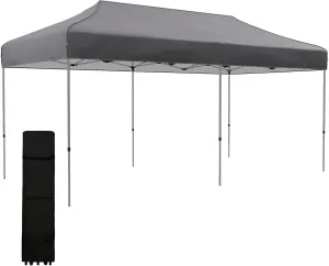 Pop Up Canopy Tent,Instant Sun Shelter with 3-Level Adjustable Height,Easy Up Outdoor Tent for Parties with Wheeled Carry Bag for Garden,Patio,Gray