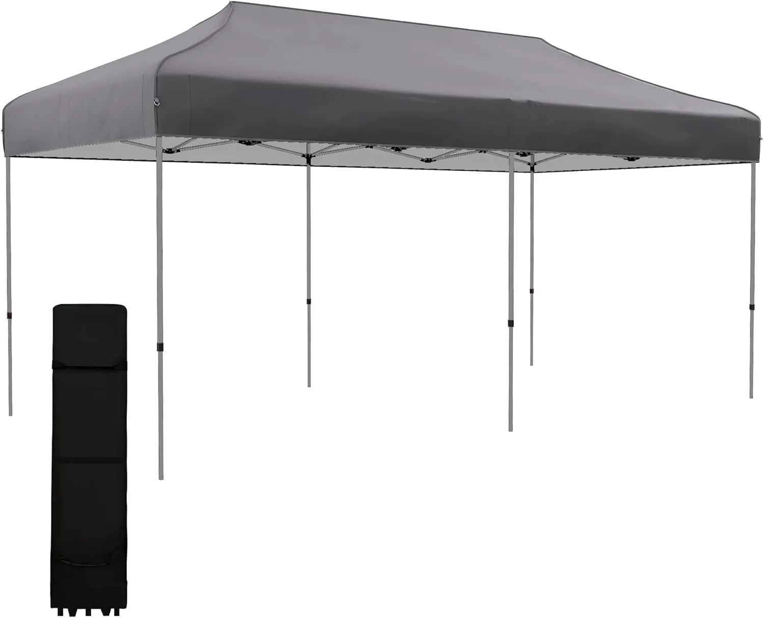 Pop Up Canopy Tent,Instant Sun Shelter with 3-Level Adjustable Height,Easy Up Outdoor Tent for Parties with Wheeled Carry Bag for Garden,Patio,Gray