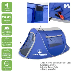 Pop-Up Tent 2 Person, Water Resistant