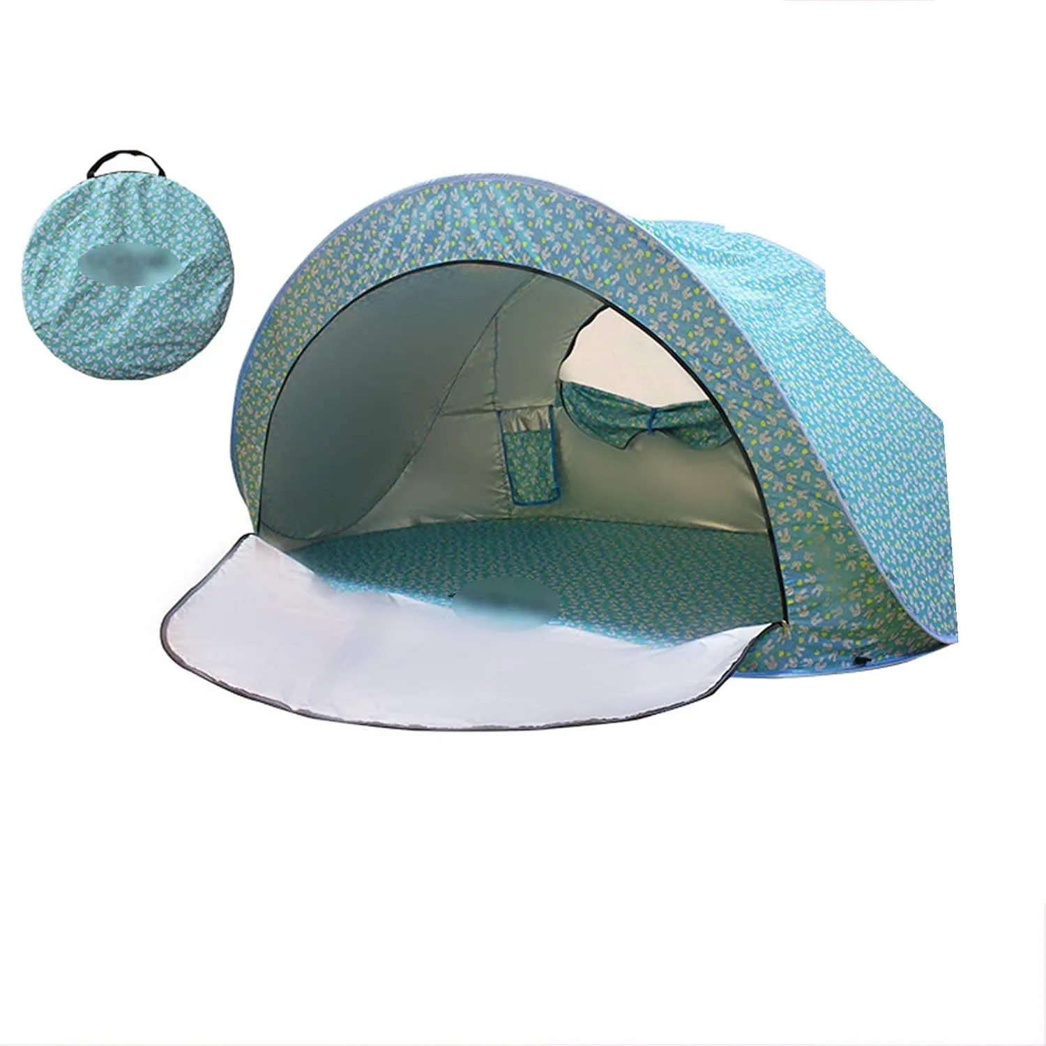 Pop Up Tent, Automatic Pop Up Portable Outdoors Family Beach 3-4 Persons Tent for Family Camping, Fishing, Picnic, Bench