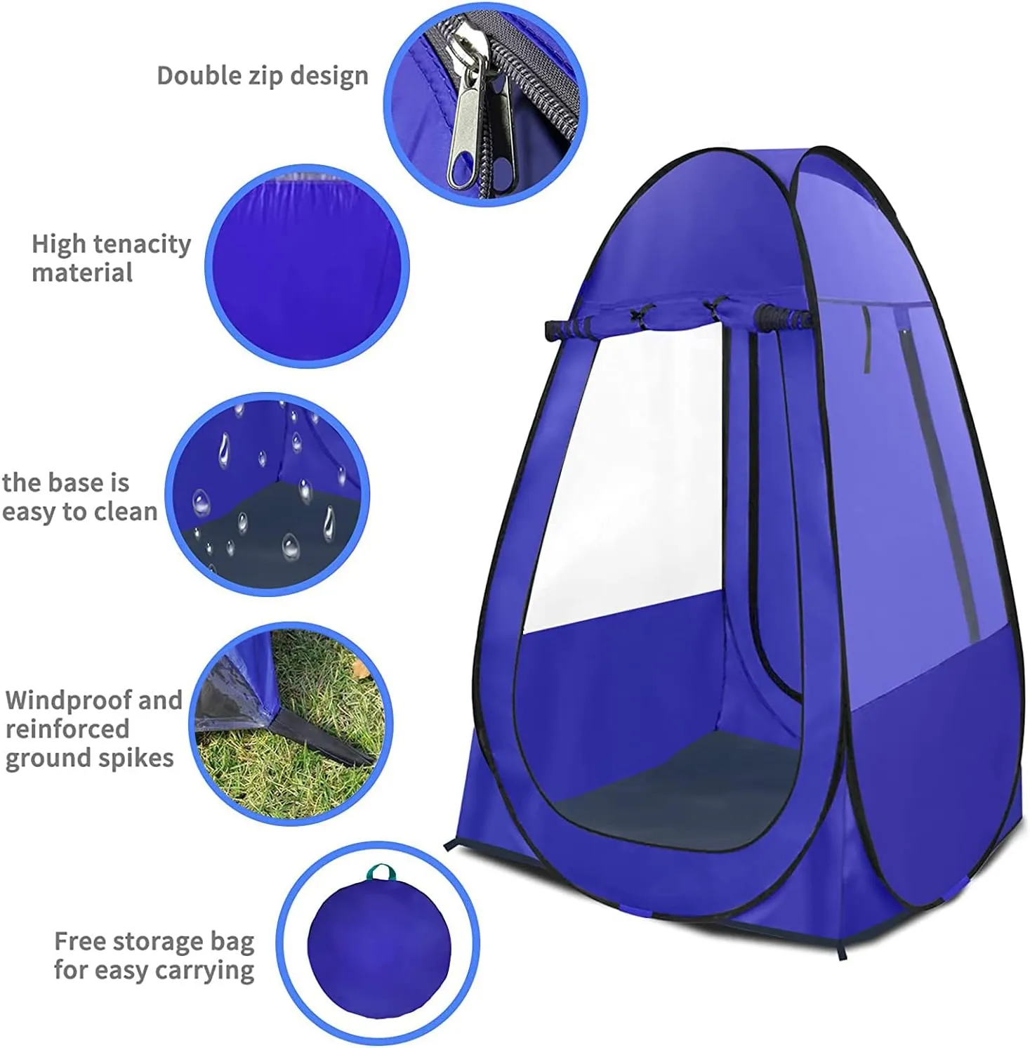 Pop Up Tent, Clear Outdoor Tents Sports Fishing, Rainproof and Windproof Beach Camping, Lightweight and Sturdy, Easy Set Up, UPF 50  Portable Folding 39" x 64"
