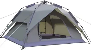 Pop Up Tent Family Camping Tent 4 Person Tent Portable Instant Tent Automatic Tent Windproof Easy to Set Up, Outdoor, Hiking and Mountain Trips
